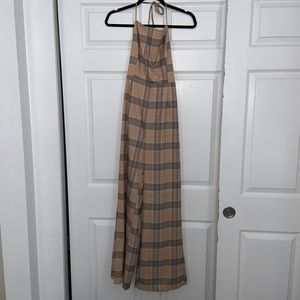 Printed Jumpsuit, Lace up Back